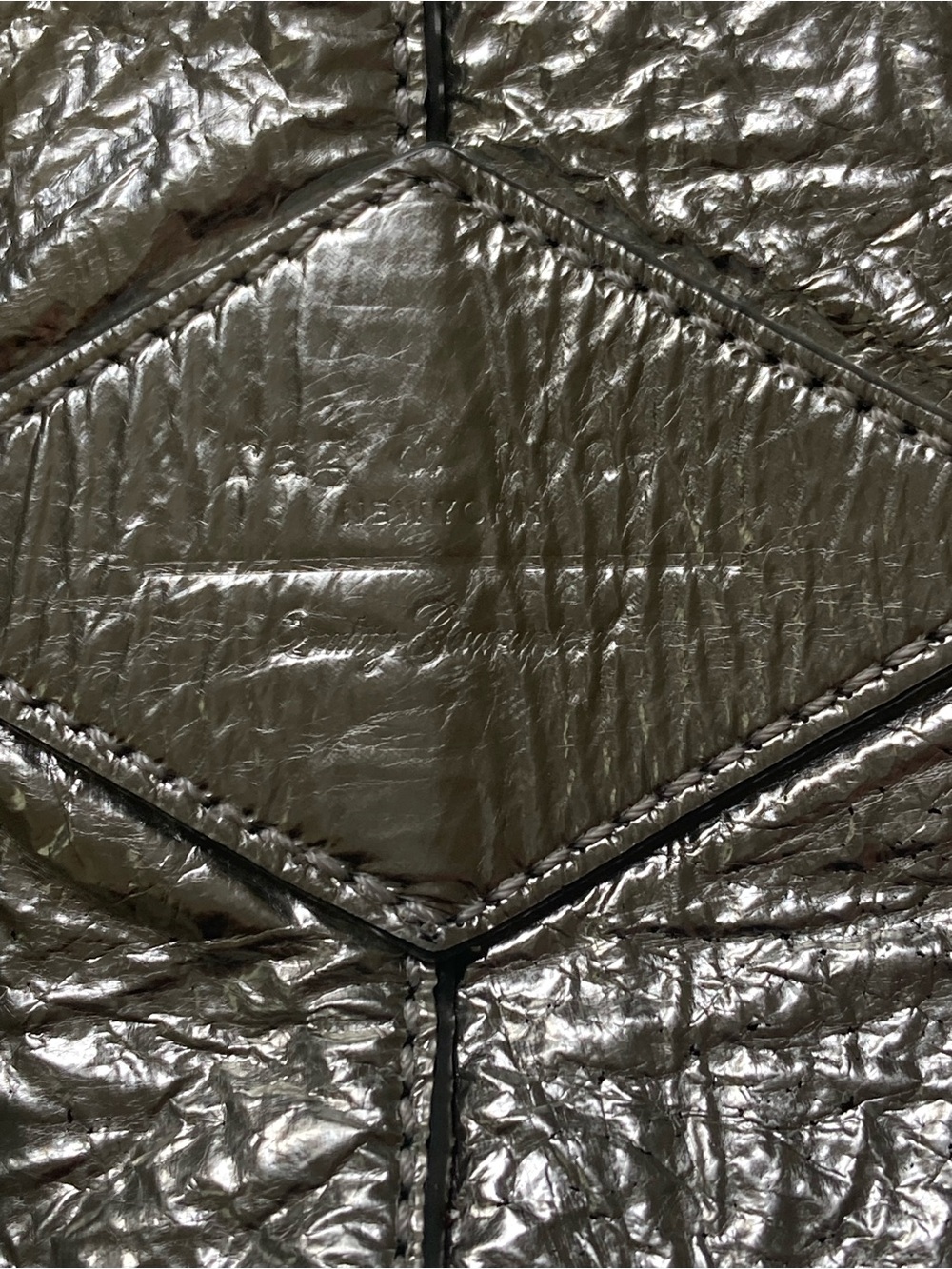 Rag & Bone Camden Shopper Metallic Silver Black Leather Tote Bag Oversized - Picture 5 of 14